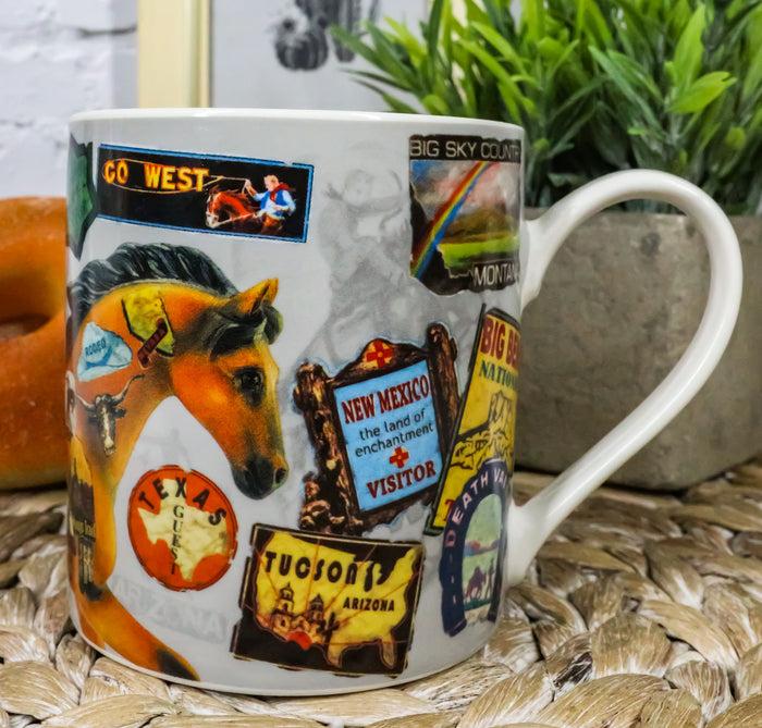 Trail Of Painted Ponies Westward Ho Western Travelling Horse Ceramic Mug Cup