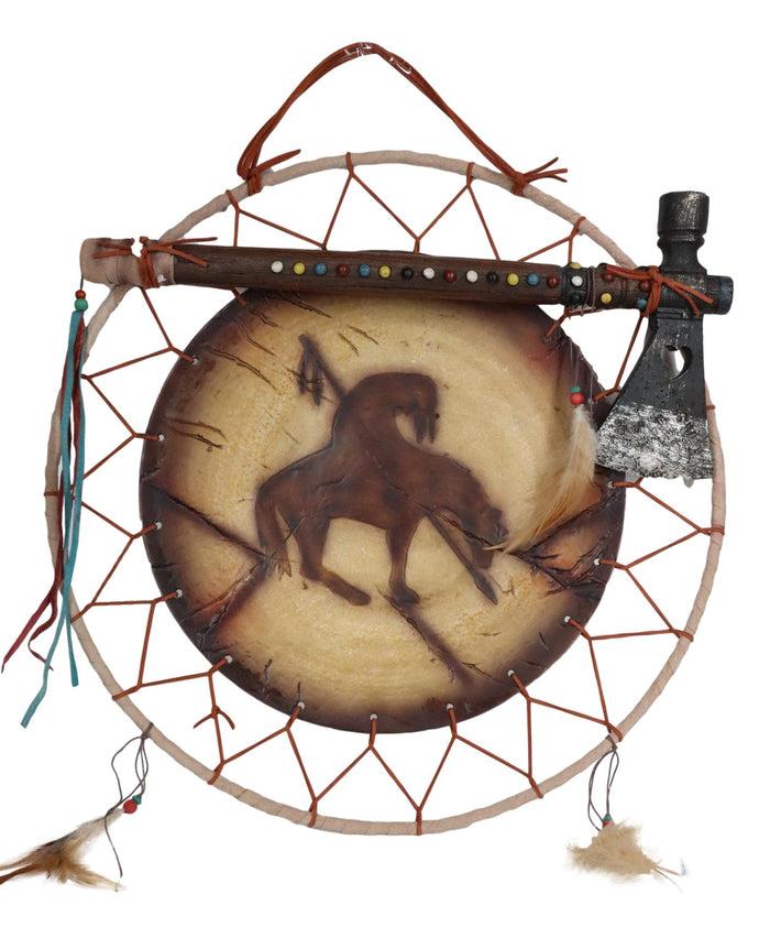 Tribal Native Indian End Of Trail War Shield Battle Axe Dreamcatcher Wall Decor