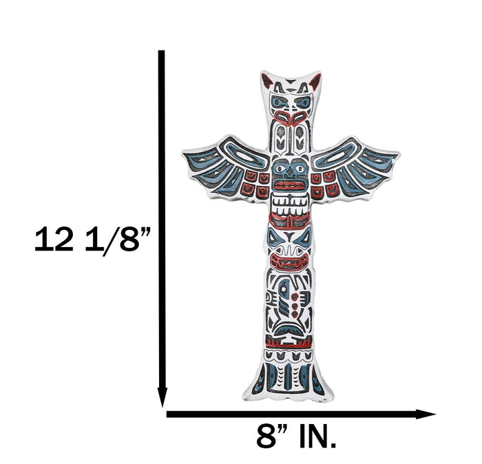 Tribal Native Indigenous Tiki Animal Totem Pole Wall Cross Decor Plaque