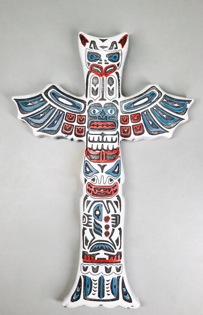 Tribal Native Indigenous Tiki Animal Totem Pole Wall Cross Decor Plaque Tribal Native Indigenous Tiki Animal Totem Pole Wall Cross Decor Plaque
