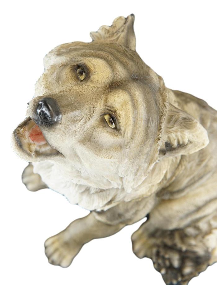 Tribal Pack Alpha Leader Akela Howling Gray Wolf Statue 14"H Spirit Wolves