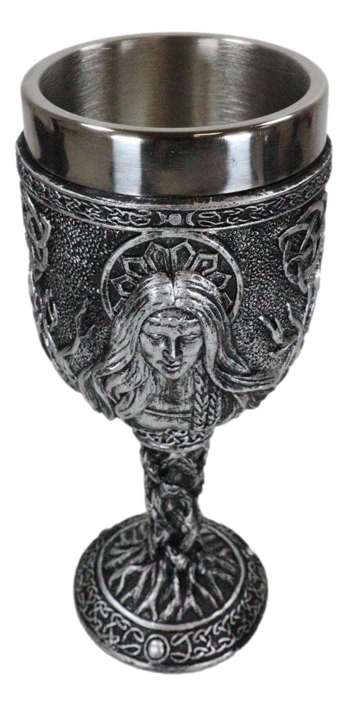 Triple Goddess Maiden Mother Crone Witchcraft Wine Drink Goblet Chalice 5oz