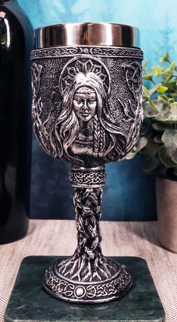 Triple Goddess Maiden Mother Crone Witchcraft Wine Drink Goblet Chalice 5oz