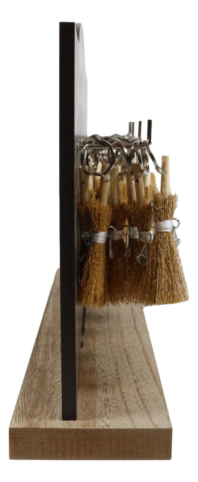 Triple Moon Pentagram Broomsticks Keyrings Key Chains Set Of 24 With MDF Display