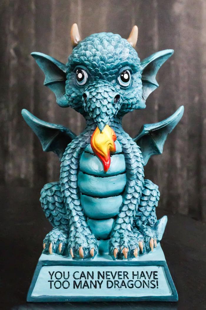 Turquoise Koan Cartoon Dragon Figurine You Can Never Have Too Many Dragons