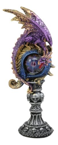 Twilight Perching Dragon On Alchemy Skulls Eye Of Sauron Ocular Tower Figurine