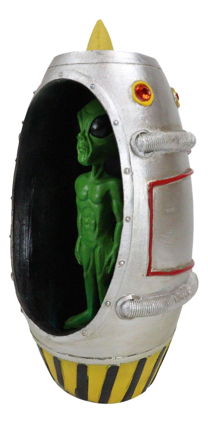 UFO Green Alien In Spaceship Capsule Backflow Incense Burner With LED Lights
