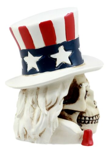 Uncle Sam Wants You Miniature Skull Figurine Patriotic Skeleton Bust Sculpture