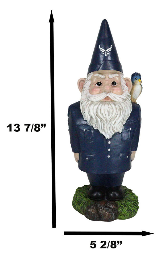 USA Patriotic Armed Forces Military Air Force Gnome Statue Defend The Skies