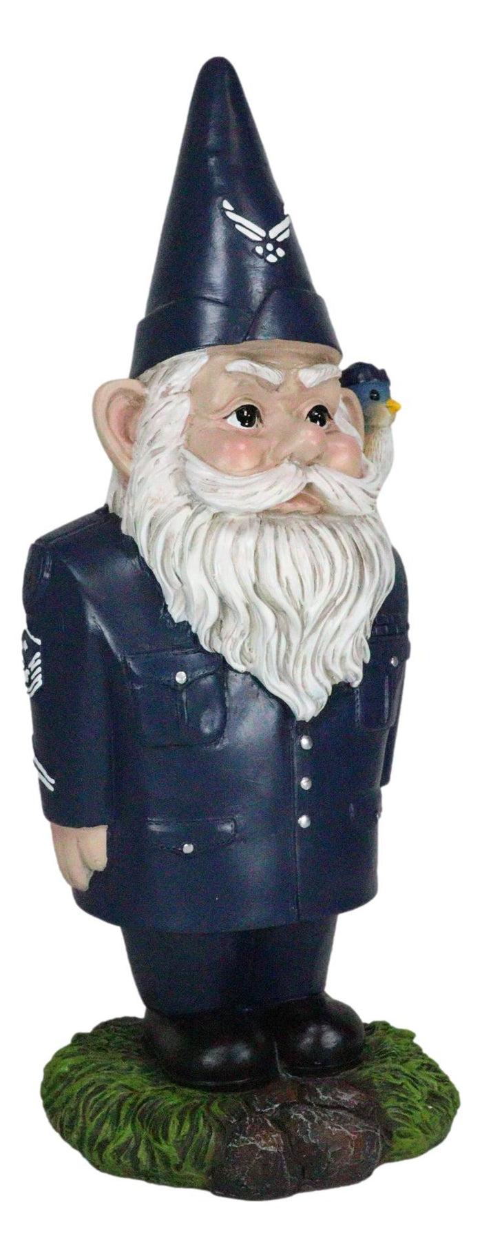 USA Patriotic Armed Forces Military Air Force Gnome Statue Defend The Skies