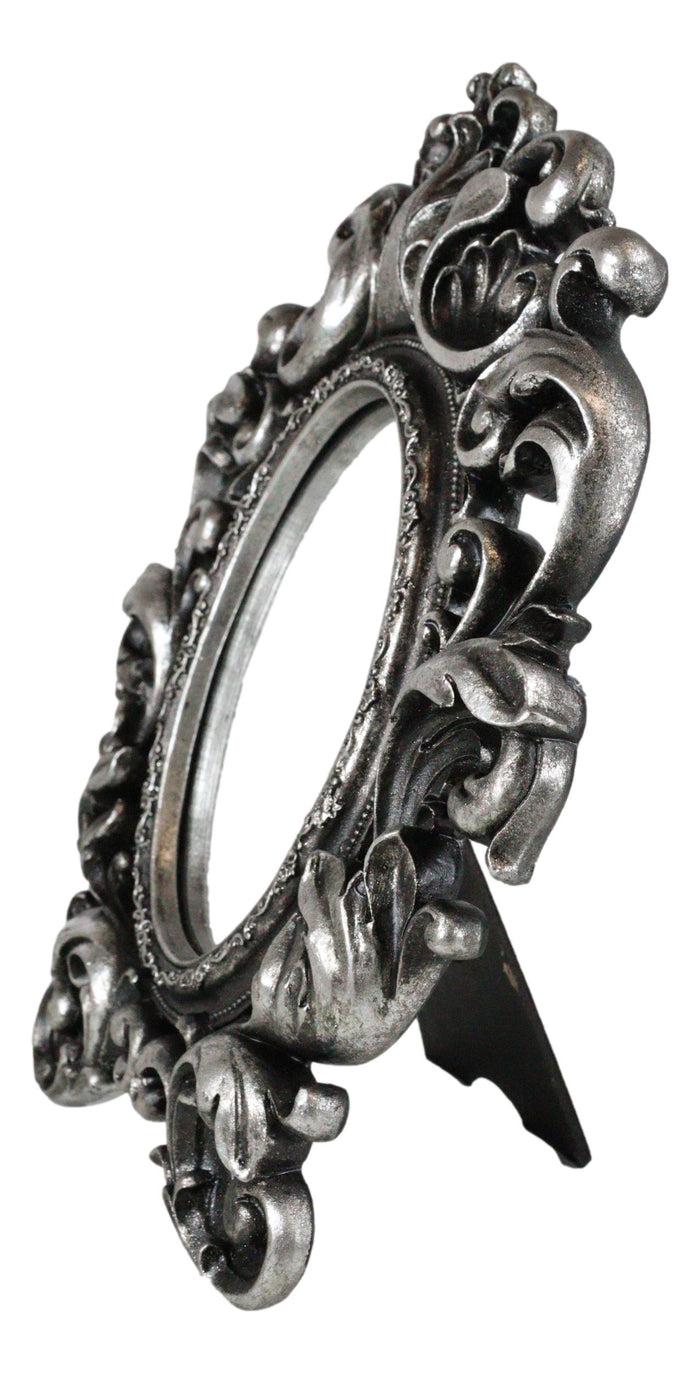 Victorian Floral Scrollwork Ornate Vanity Dressing Desktop Table Mirror Accent