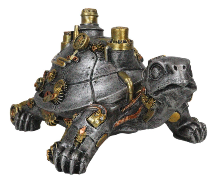 Victorian Steam Age Nautical Steampunk Geared Bionic Turtle Tortoise Figurine