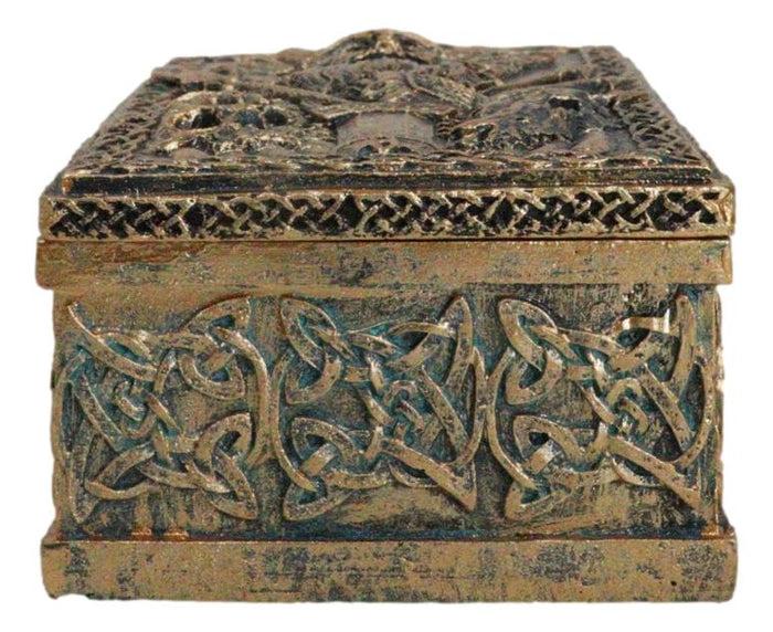 Viking Chief God Odin The All Father With Ravens Arrows War Trinket Box Figurine