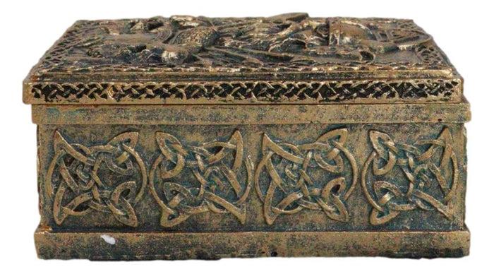 Viking Chief God Odin The All Father With Ravens Arrows War Trinket Box Figurine