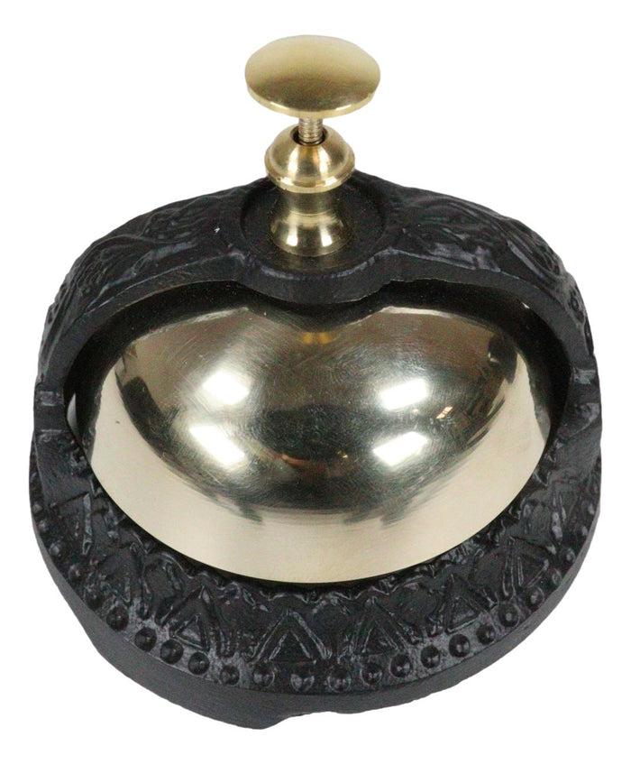 Vintage Antique Style Ornate Victorian Small Front Desk Hotel Bell Paperweight