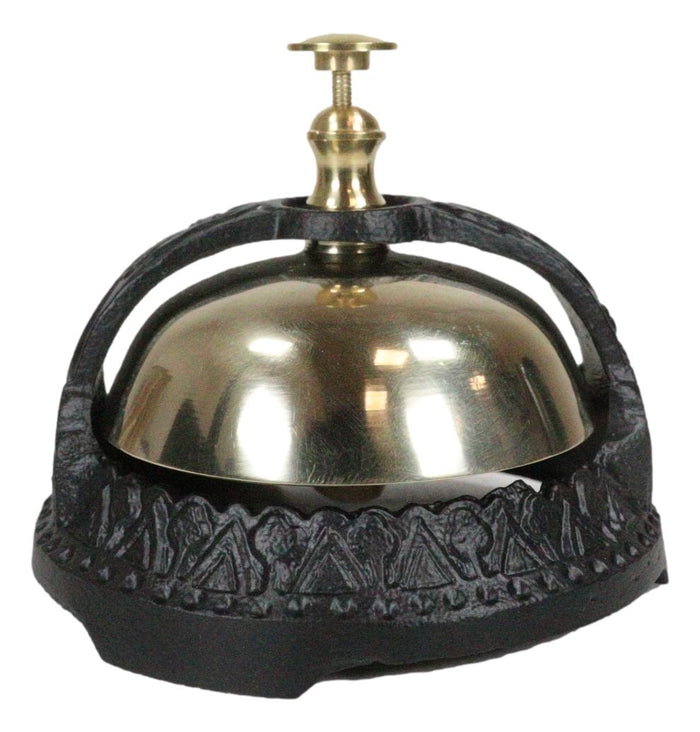 Vintage Antique Style Ornate Victorian Small Front Desk Hotel Bell Paperweight