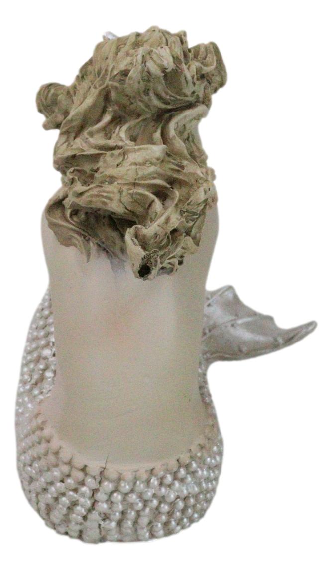 Vintage Ocean Atlantis Pretty Mermaid Girl With Beaded Tail Sitting Figurine