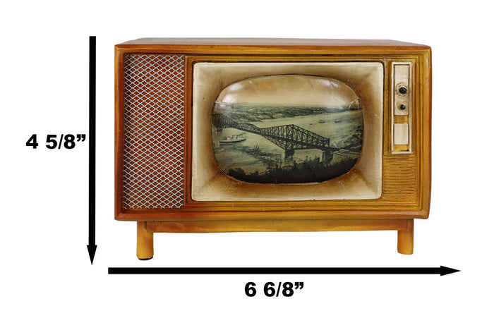 Vintage Retro Rectangle TV Television Box Set Money Coin Savings Piggy Bank