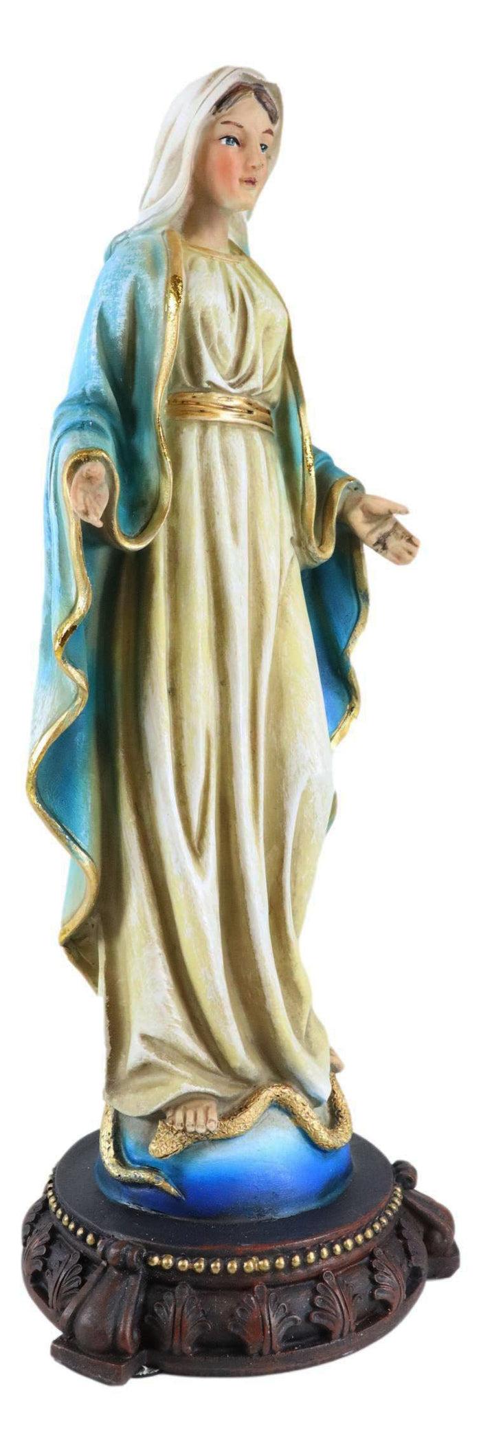 Virgin Mother Mary Madonna Our Lady Of Grace Trampling On Serpent Figurine