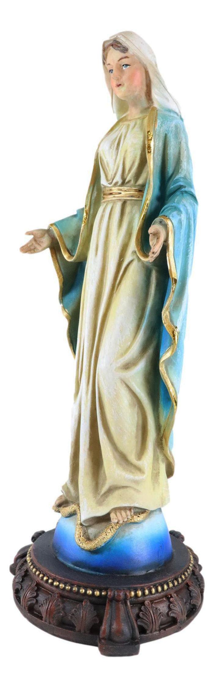 Virgin Mother Mary Madonna Our Lady Of Grace Trampling On Serpent Figurine