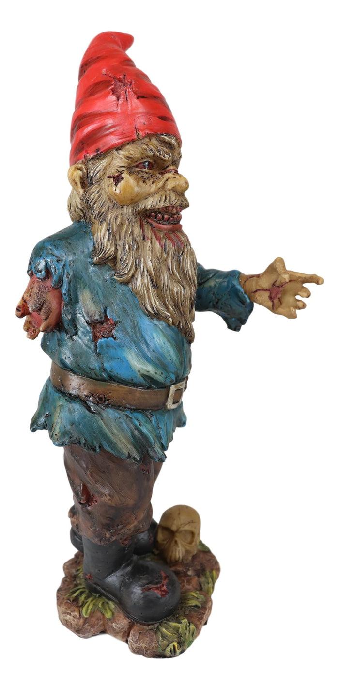 Walking Dead Standing Zombie Gnome With Severed Hand Garden Statue 11.5" High