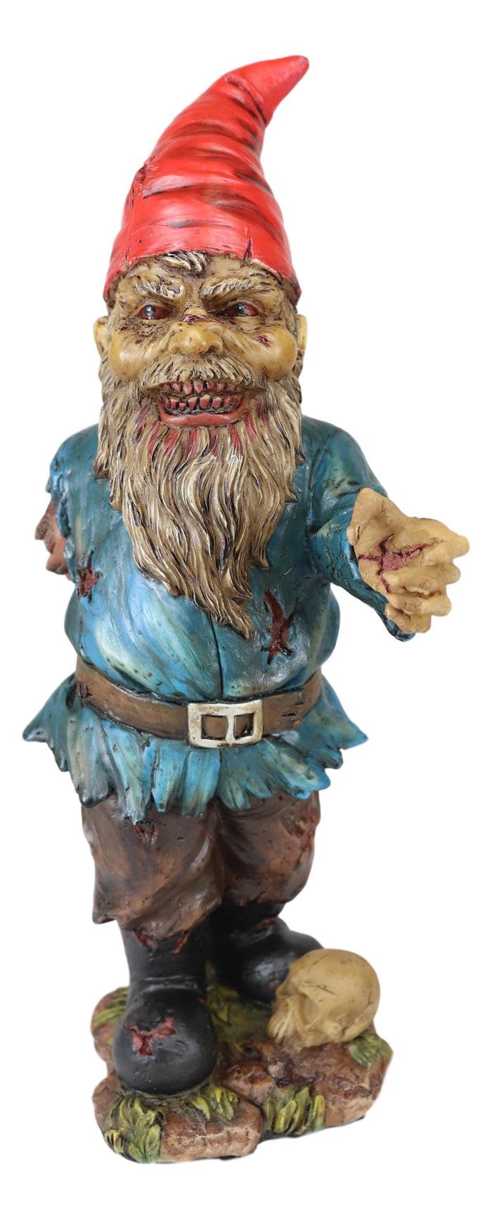 Walking Dead Standing Zombie Gnome With Severed Hand Garden Statue 11.5" High