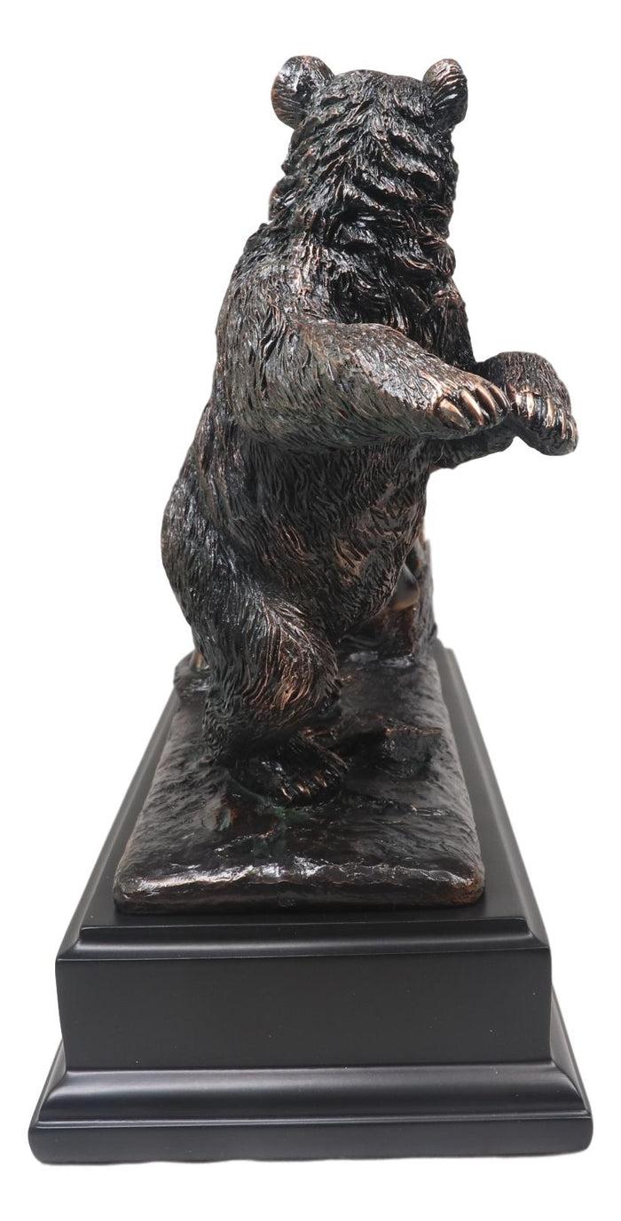 Wall Street Stock Market Signature Charging Bull With Conceding Bear Statue