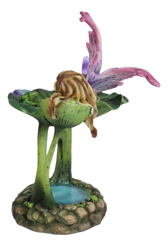 Water Garden Blonde Fairy Thumbelina Sleeping On Lotus Jewelry Tray Figurine