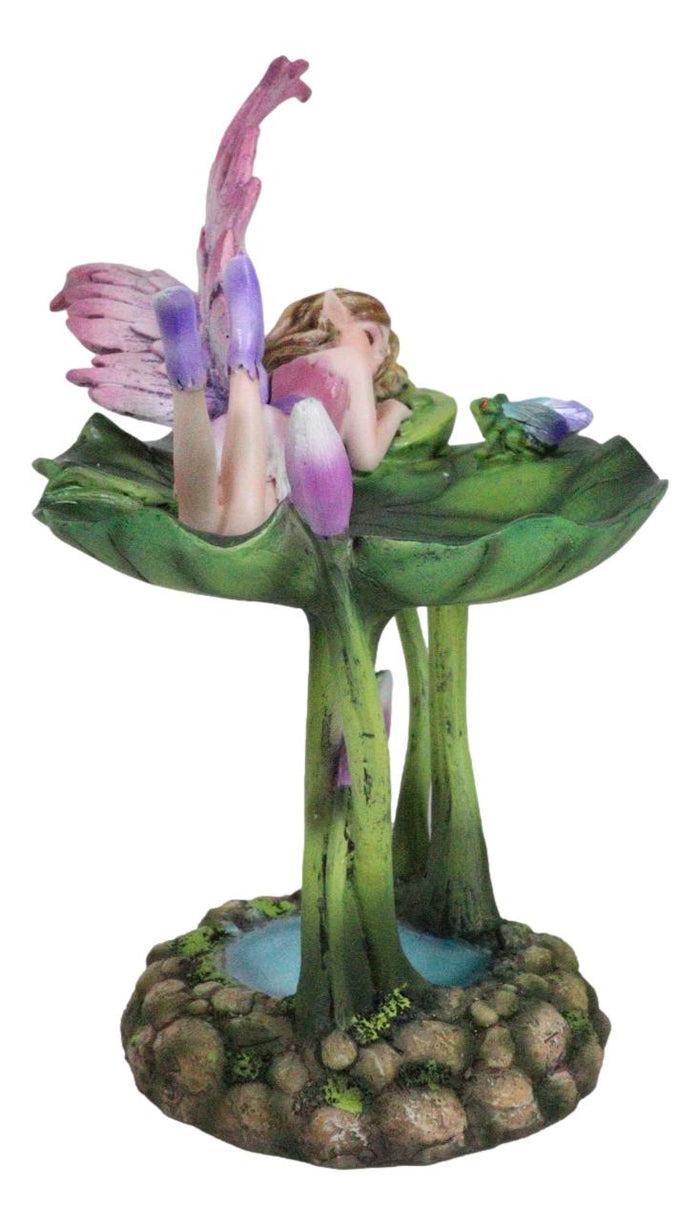 Water Garden Blonde Fairy Thumbelina Sleeping On Lotus Jewelry Tray Figurine
