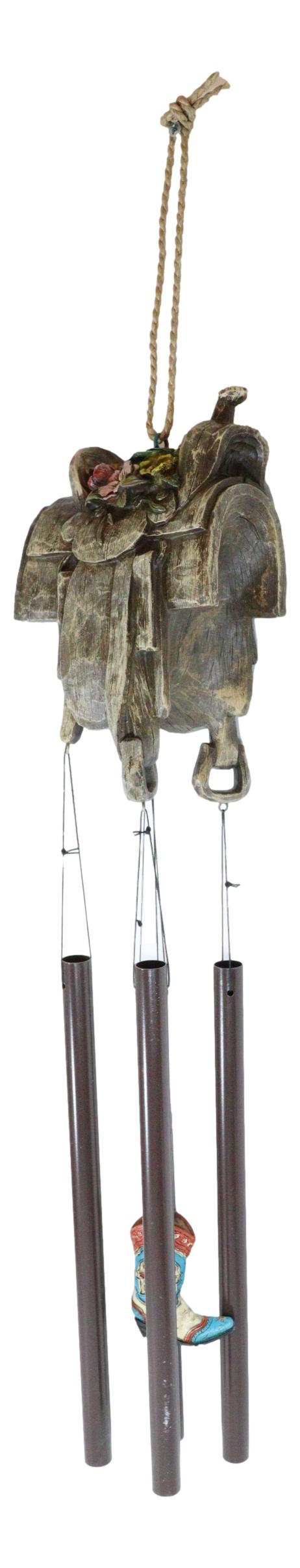 Western Country Rustic Floral Horse Saddle Cowboy Boot Decorative Wind Chime