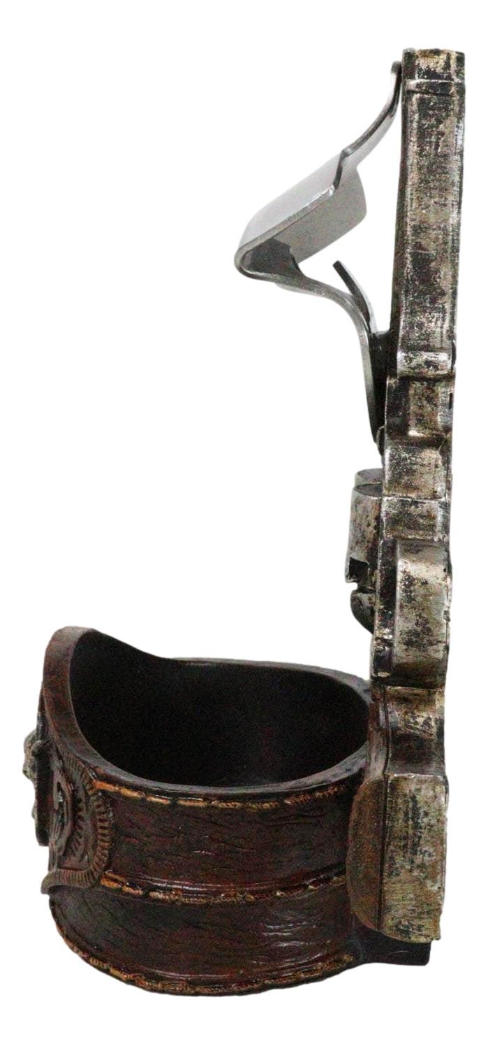 Western Cowboy 2 Gun Pistols Silver Texas Longhorn Concho Wall Bottle Cap Opener