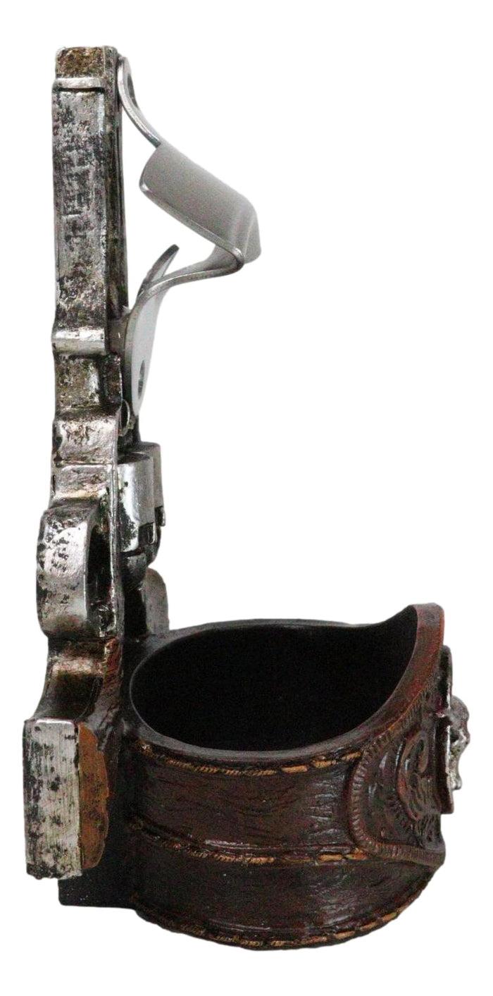 Western Cowboy 2 Gun Pistols Silver Texas Longhorn Concho Wall Bottle Cap Opener