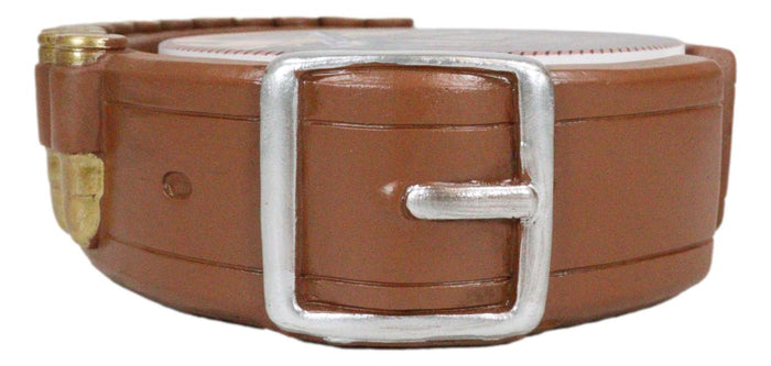 Western Cowboy Ammo Bullets Belt With Dual Crossed Revolver Guns Coaster Set