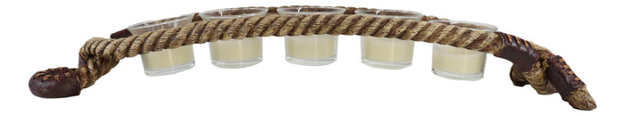 Western Cowboy Braided Lasso Ropes Votive Tea Light Candles Holder Figurine