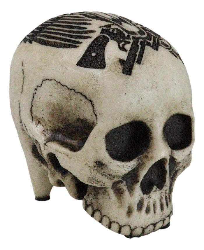 Western Cowboy Rodeo Skull Statue 6.75"Long Day Of The Dead Skull Figurine Western Cowboy Rodeo Skull Statue 6.75"Long Day Of The Dead Skull Figurine