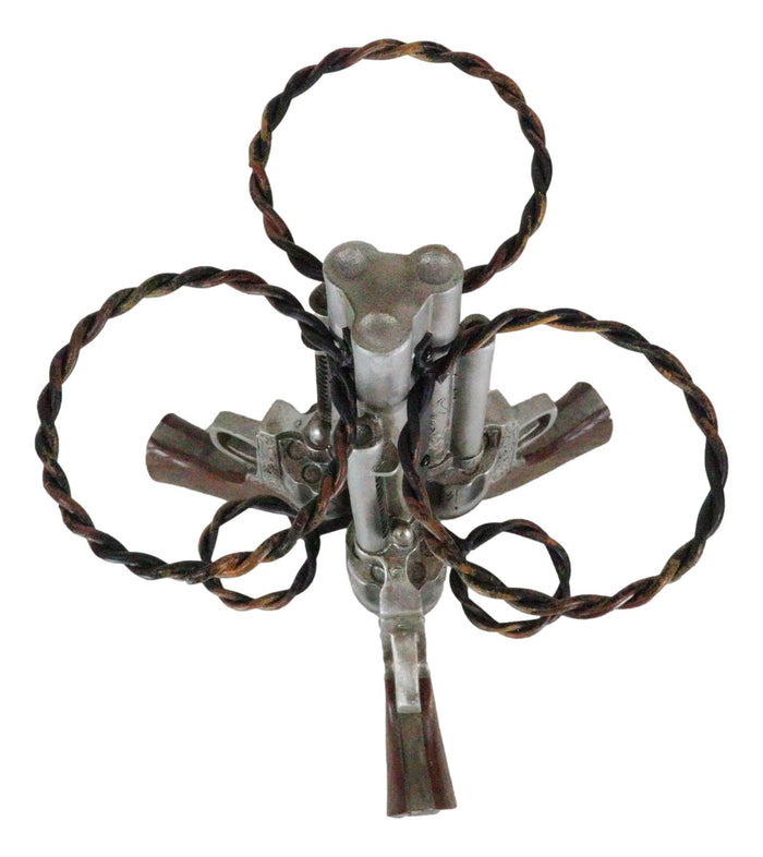 Western Cowboy Triple Six Shooter Gun Pistols Revolvers 3 Slots Wine Holder