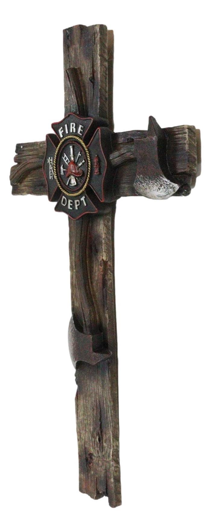 Western Fire Department Maltese Emblem Badge And 2 Fireman Axes Wall Cross