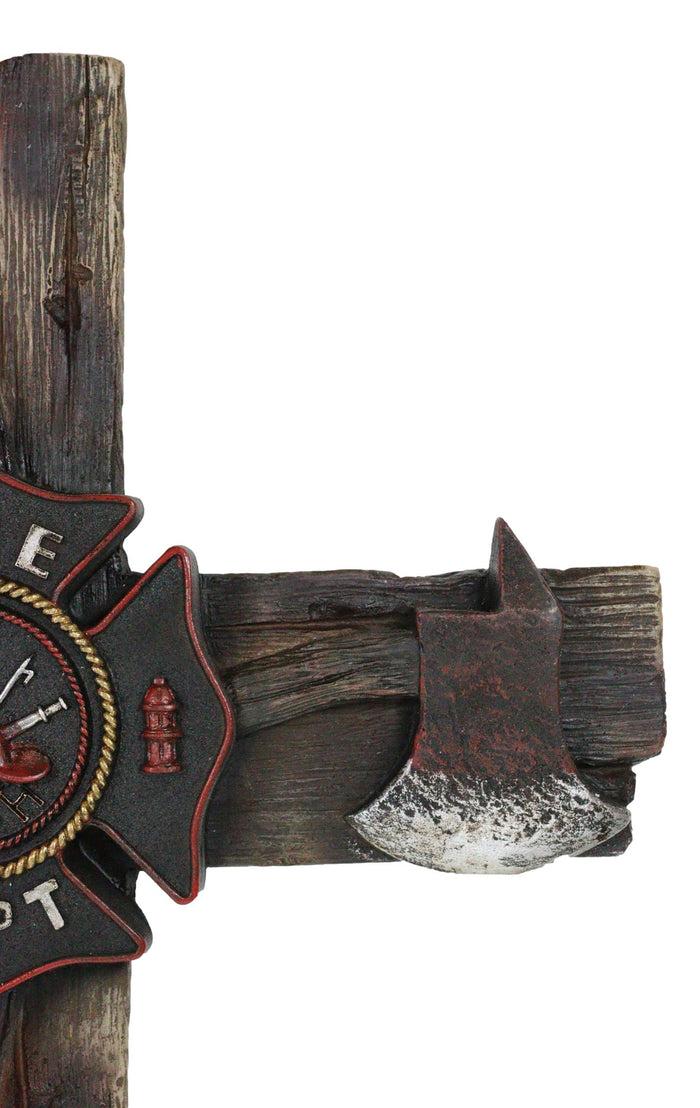Western Fire Department Maltese Emblem Badge And 2 Fireman Axes Wall Cross