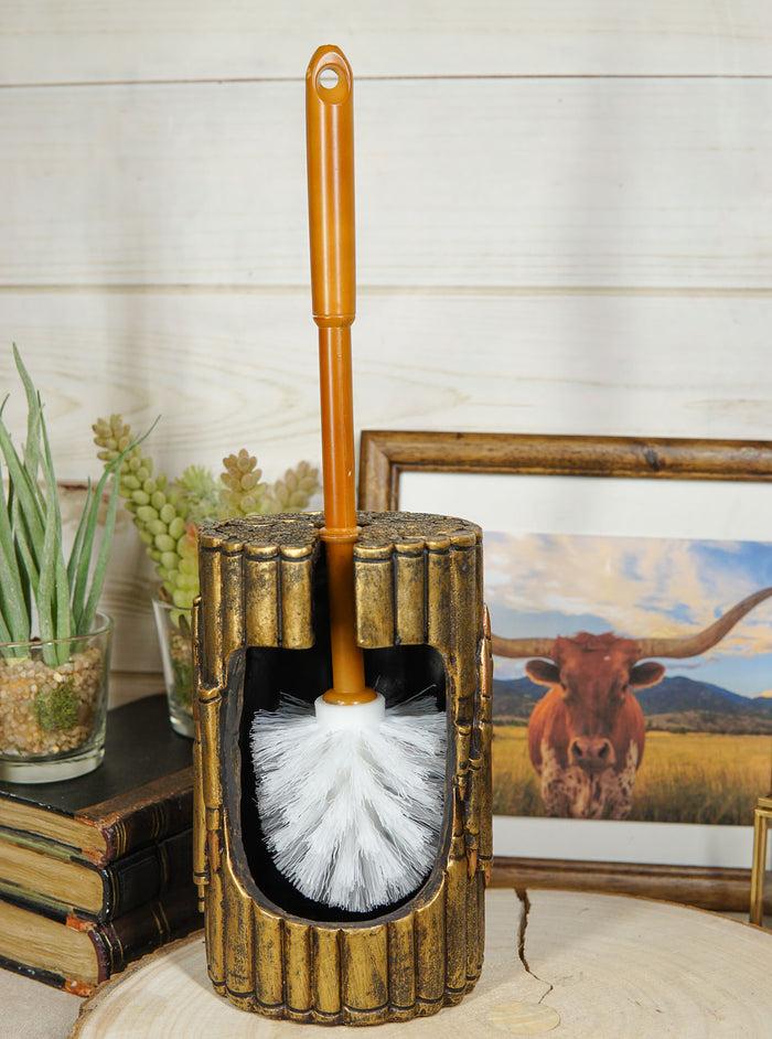 Western Military Rifle Ammo Shells Gold Tone Bullets Toilet Brush And Holder Set