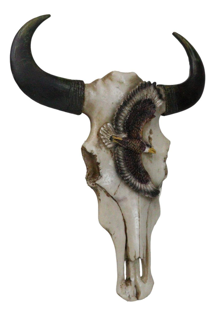 Western Patriotic King Of The Skies Bald Eagle Soaring Cow Skull Wall Decor