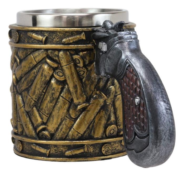 Western Pistol Gun Ammo Bullet Shells Beer Stein Tankard Coffee Cup Mug 12oz