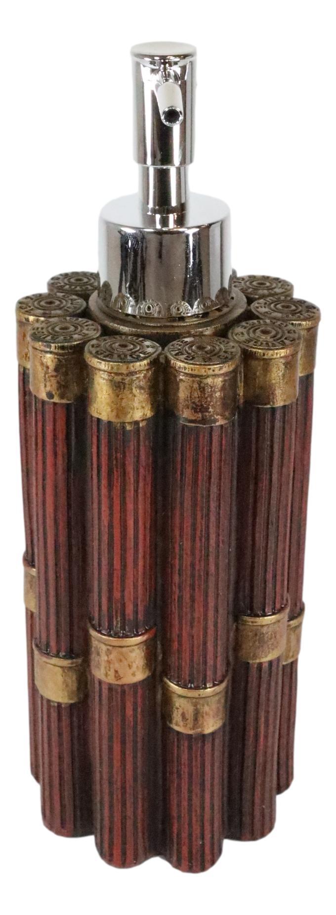 Western Red And Gold 12 Gauge Shotgun Bullet Shells Liquid Soap Pump Dispenser