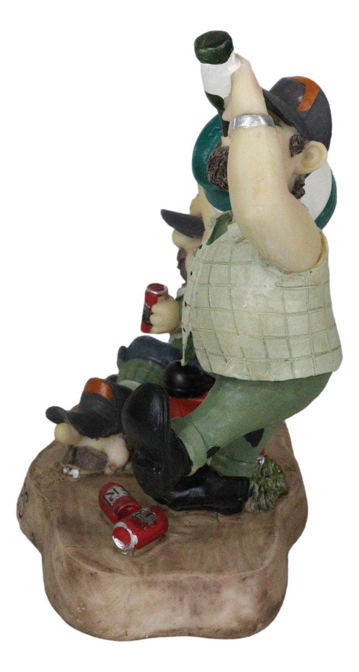 Western Redneck Men Beer Hunters Buddies Drunk On Beer Cans Kegs Party Figurine