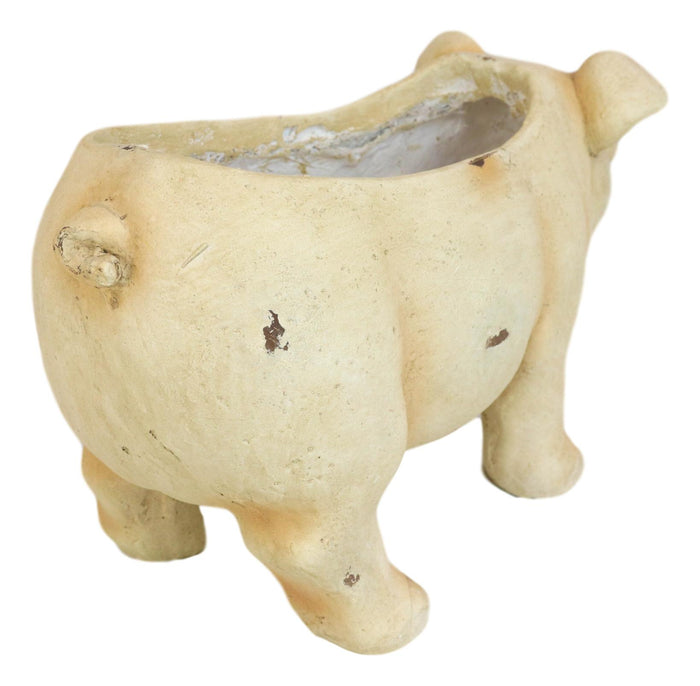 Western Rustic Country Farm Porcine Pig Animal Decorative Vase Or Planter Pot