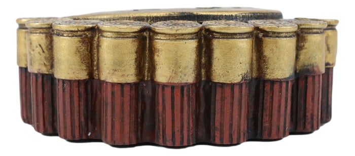 Western Shotgun 12 Gauge Bullet Shells Round Coaster Holder With 4 Coasters Set