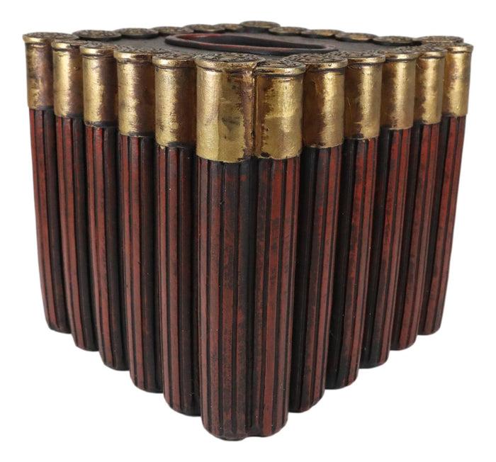 Western Shotgun 12 Gauge Bullet Shells Tissue Box Holder Cover Case Figurine