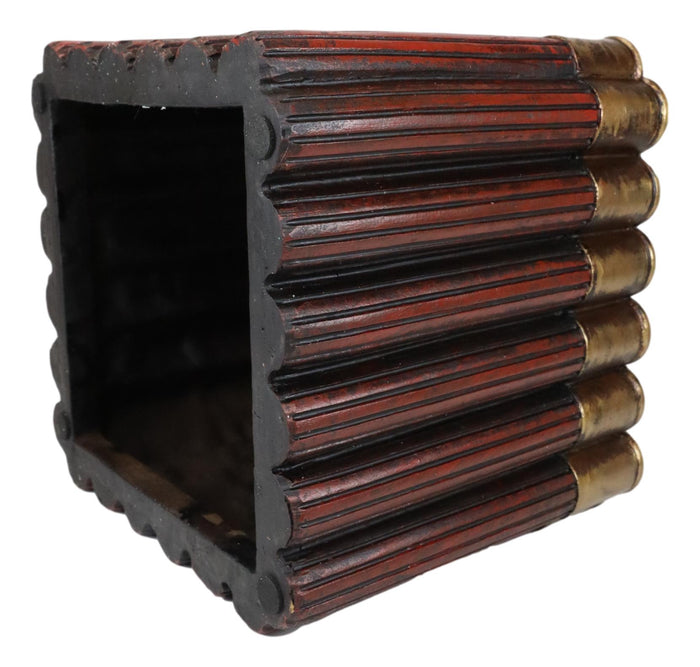 Western Shotgun 12 Gauge Bullet Shells Tissue Box Holder Cover Case Figurine
