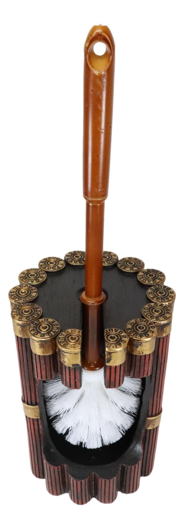 Western Shotgun 12 Gauge Bullet Shells Toilet Brush And Sanitary Holder Set