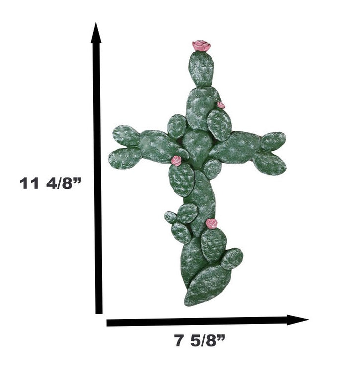 Western Southwest Flowering Saguaro Cactus Cacti Forest Wall Cross Decor Plaque