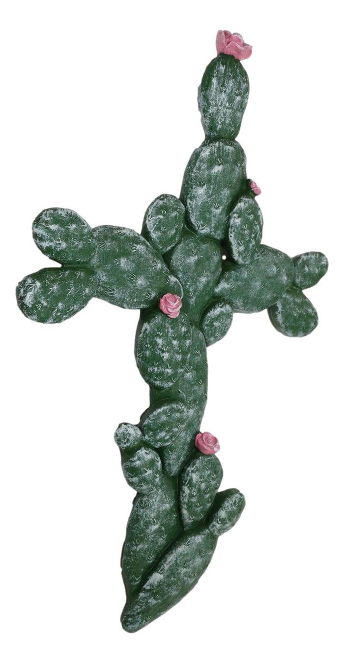 Western Southwest Flowering Saguaro Cactus Cacti Forest Wall Cross Decor Plaque